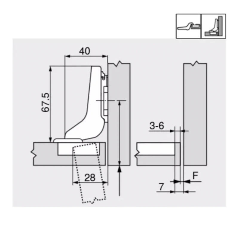 Завіса Blum вкладна 107⁰ 75T1750 MB V250 NI Нікель - 2