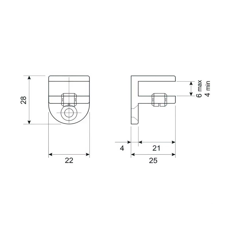 Полицетримач для скла DC під товщину 4-6мм MP 4004 Хром - 2