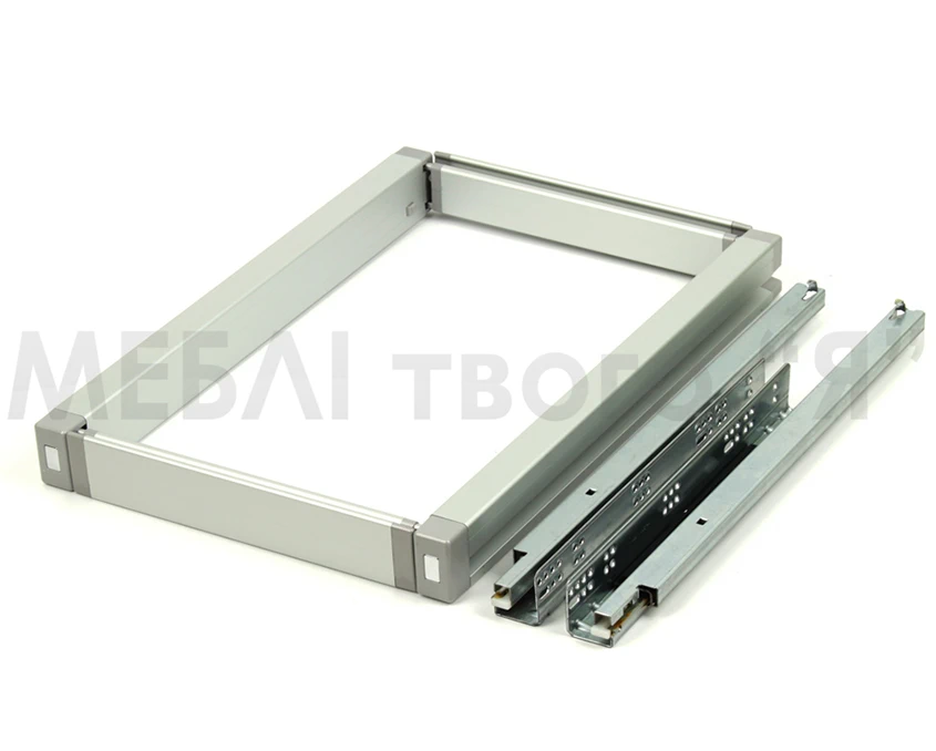 Рамка з регулюванням кулькова повного висуву з дотягом Vibo Elite AT41/55SMAL Сіра(11657) - 2