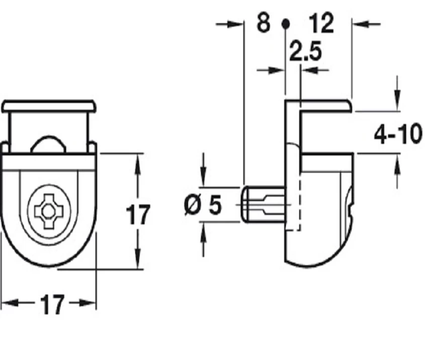 Полицетримач для скла Italiana Ferramenta під товщину 4-10мм  PEKI Цинк - 2