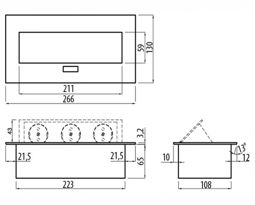 Подовжувач GTV AE-PB03GU-53 French 3 розетки Алюміній(Розпродаж) - 2