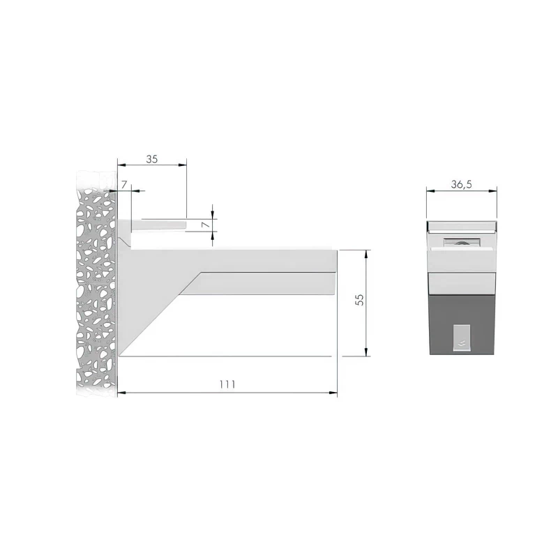 Полицетримач Italiana Ferramenta Kalabrone під товщину 8-30мм Нікель - 2