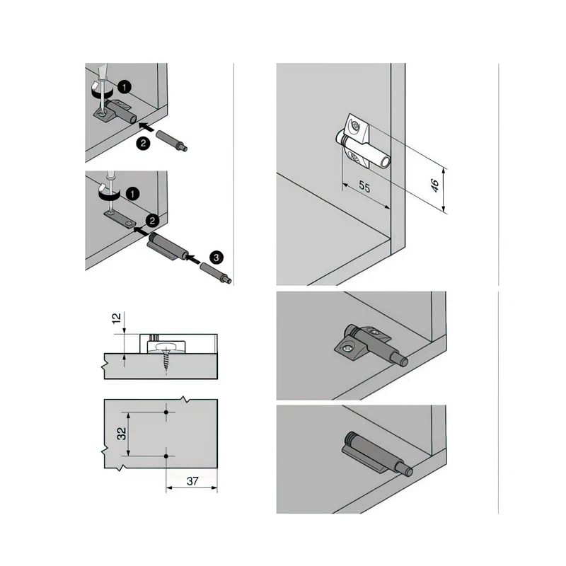 Тримач амортизатора Blum одинарний на гвинти 970,1501 BLU-AP 500R736 Сірий - 2