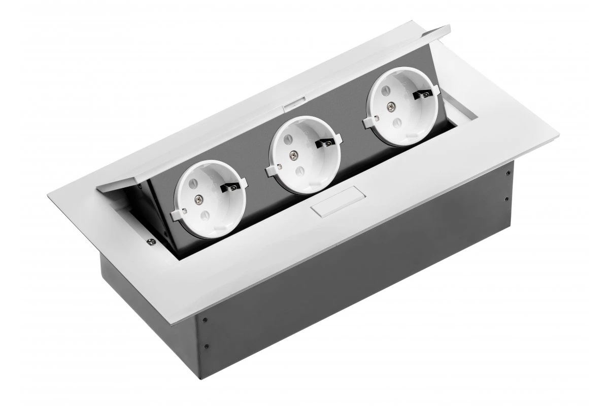 Подовжувач GTV AE-PB03GS-10 Schuko 3 розетки Білий