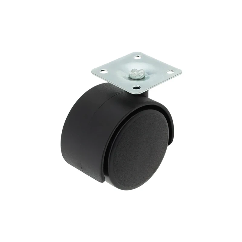 Ролик меблевий пластиковий з планкою DC D-50мм Чорний