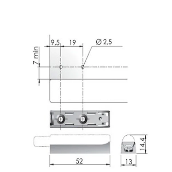 Крепление для накладного выталкивателя Italiana Ferramenta K PUSH 13мм Белый - 2