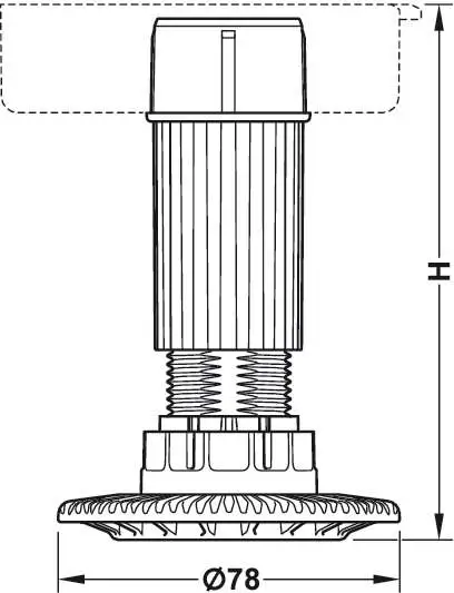 Ніжка меблева регульована пластикова Scilm Н-80/130мм Чорний - 2