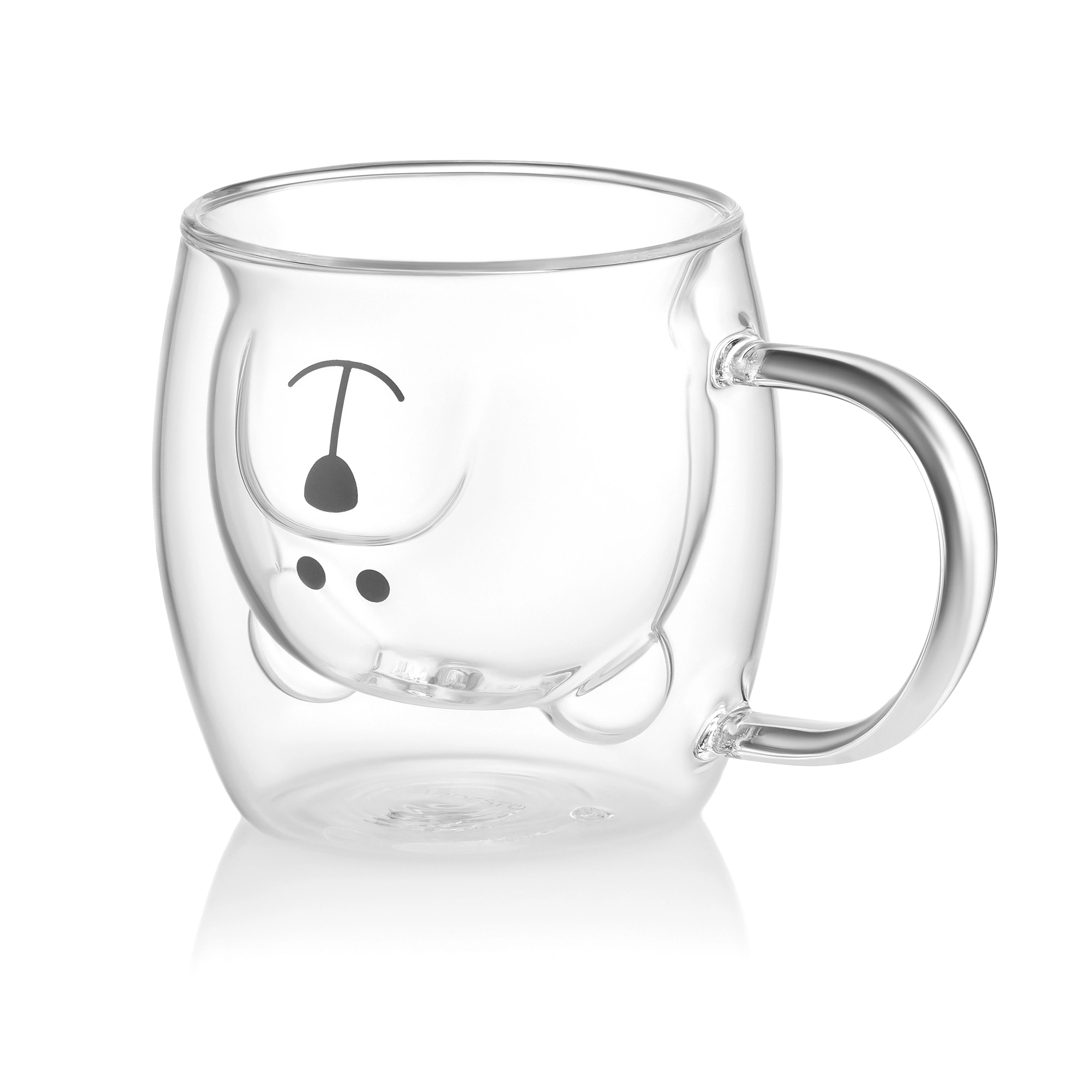 Набір чашок з ручками і подвійними стінками Ardesto Animals, 250мл, 2шт, боросилікатне скло, прозори