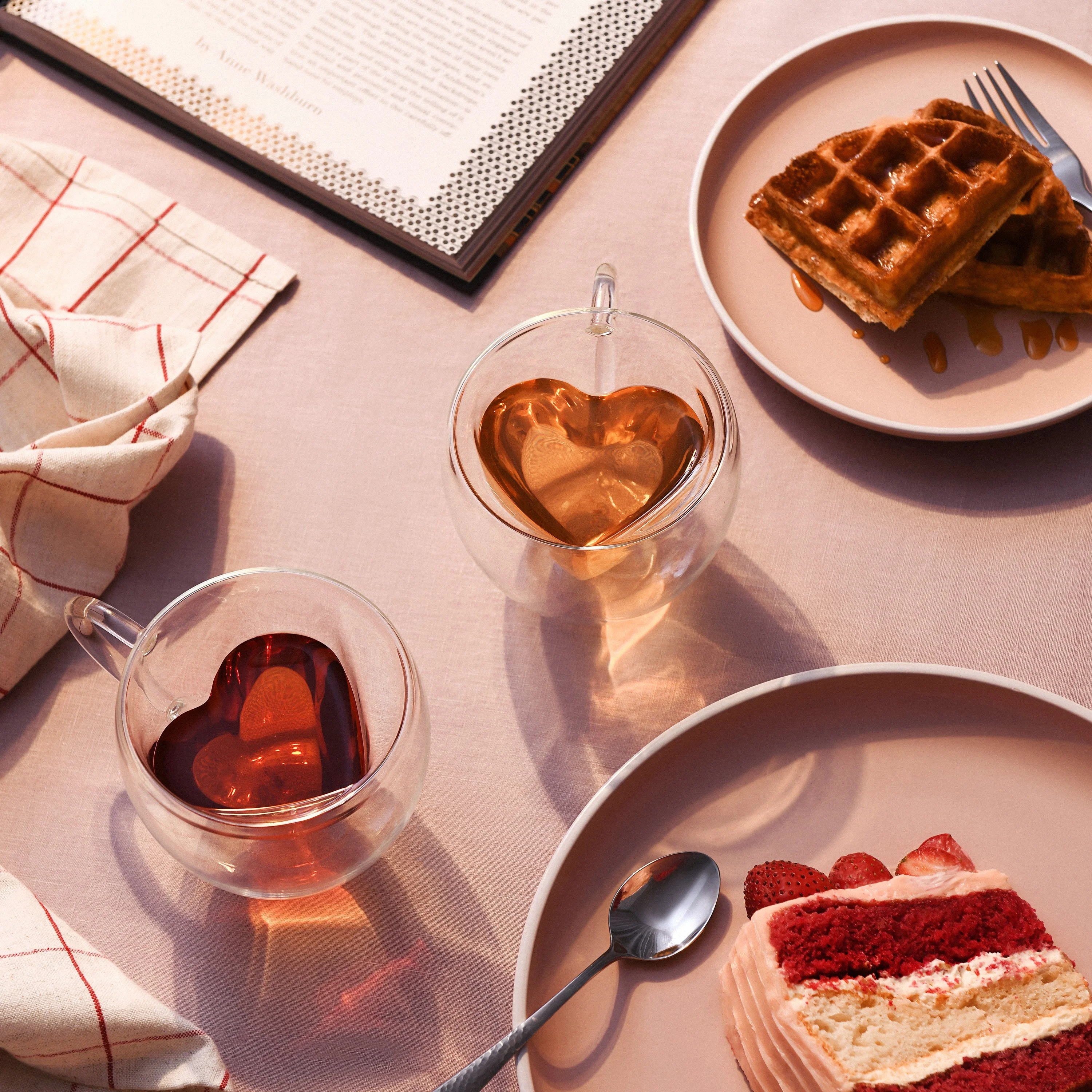 Набір чашок з ручками з подвійними стінками Ardesto, 300мл, 9.5см, 2шт, боросилікатне скло, прозорий - 2