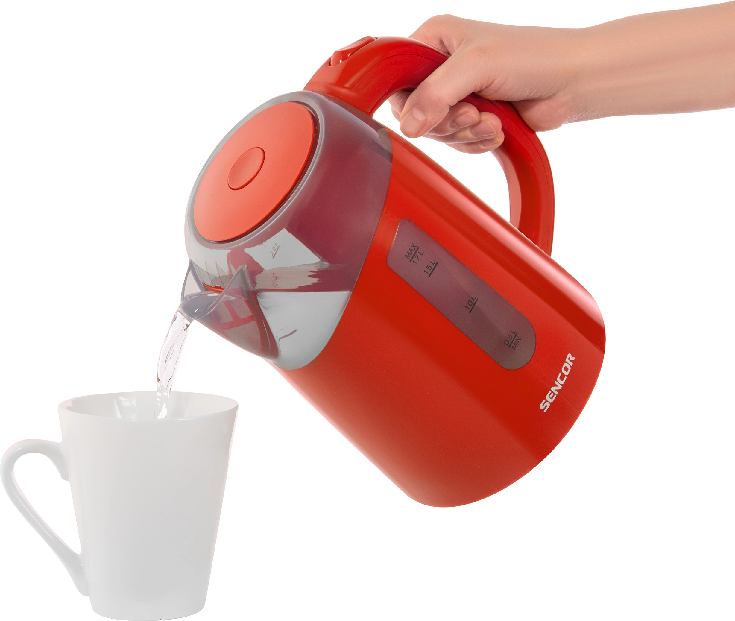 Електрочайник Sencor 1.7л, Strix, пластик, червоний - 2