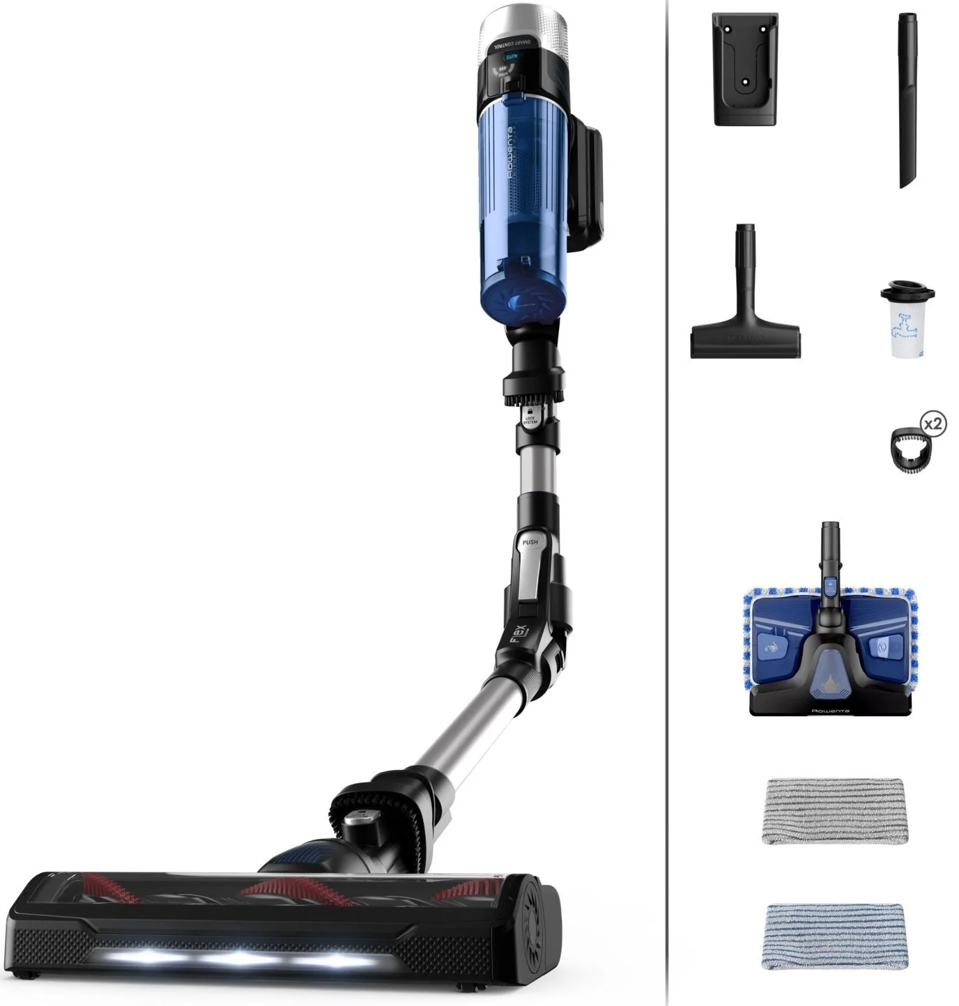 Пилосос Rowenta безпровідний X-Force 9.6 Aqua Allergy, 250Вт, вологе прибирання, конт пил -0.44л, ав - 2