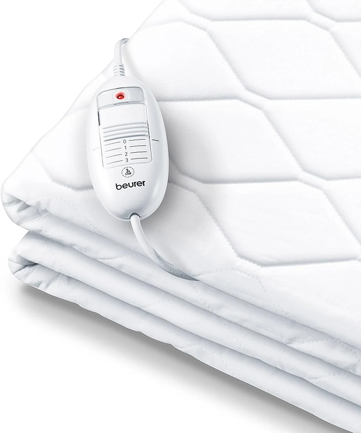 Електропростирадло Beurer, від мережі, 200х92см, 60Вт, 3 режими, бавовна, фліс, білий - 2