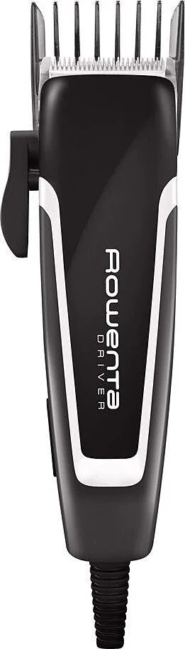 Машинка для стрижки Rowenta Driver, від мережі, роторний мотор, насадок-4, титан.напил., чорний