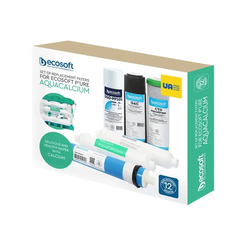 Комплект картриджів Ecosoft P`URE AquaCalcium Mint (12 місяців) - 2