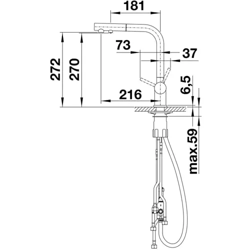 Змішувач кухонний Blanco - 525200 FONTAS-S ІІ АНТРАЦИТ - 2